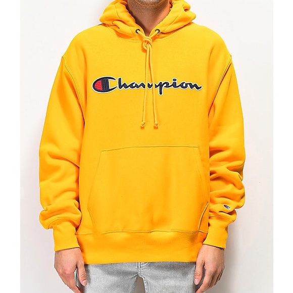 champion chain stitch script hoodie sweatshirt